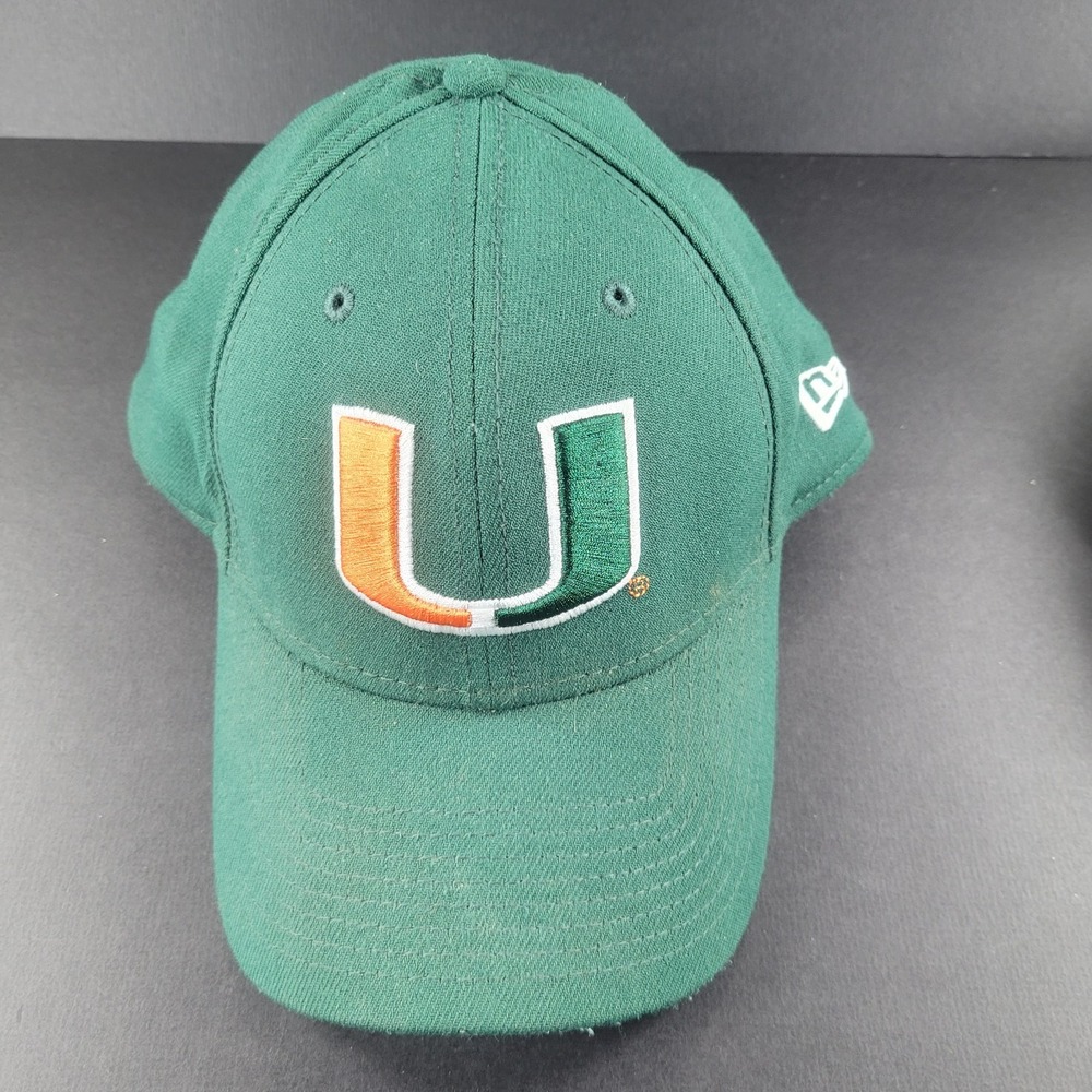 New Era 39Thirty University Miami Hurricanes Embroidered VINTAGE Flex Hat M/L